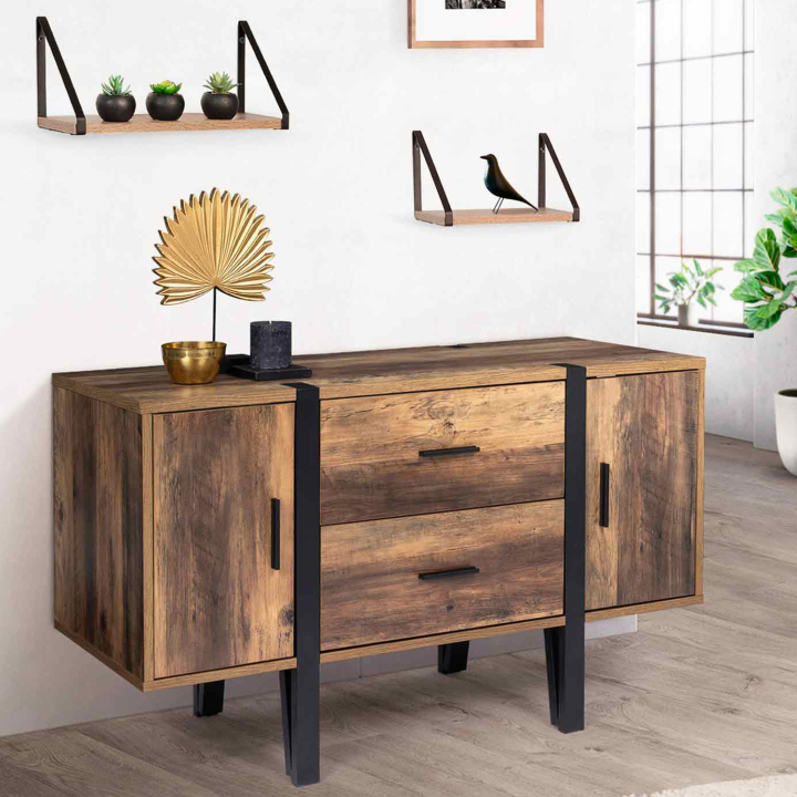 Buffet bas 105 cm AUSTRIA bois pied épingle