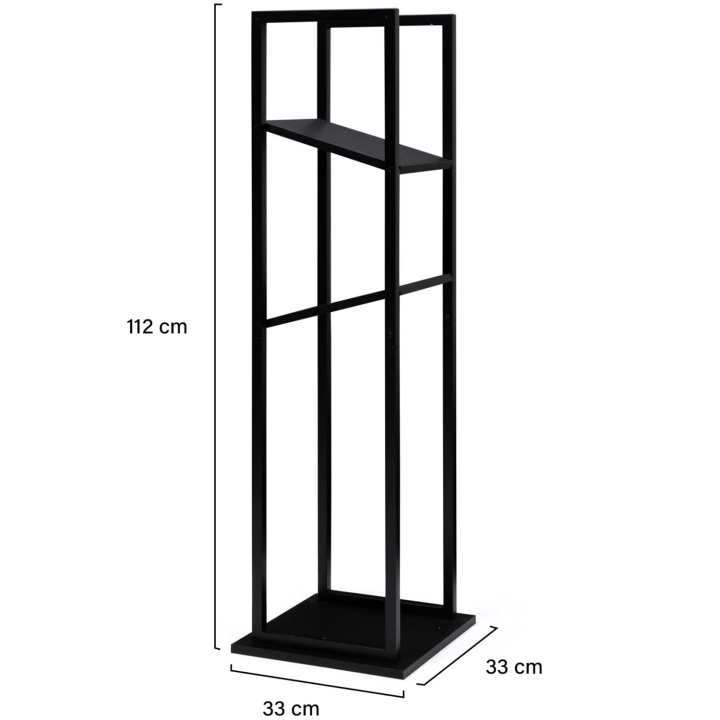 Range bûches vertical avec 2 étagères H.112 CM pour cheminée