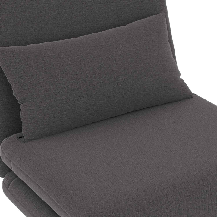 Fauteuil convertible ROMEO lit d'appoint 1 place 80x190 cm tissu gris anthracite