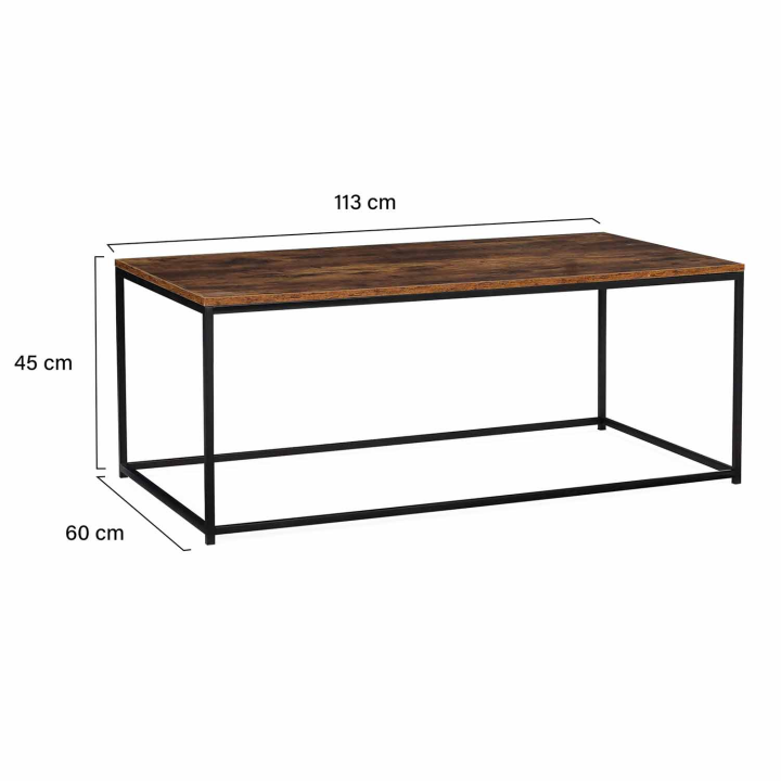 Table basse DAYTON effet vieilli design industriel