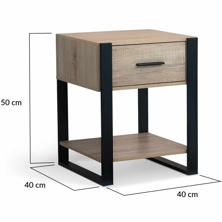 Lot de 2 tables de chevet ONYX bois et noir