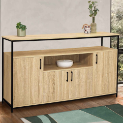 Buffet 4 portes 140 cm DETROIT avec niche design industriel