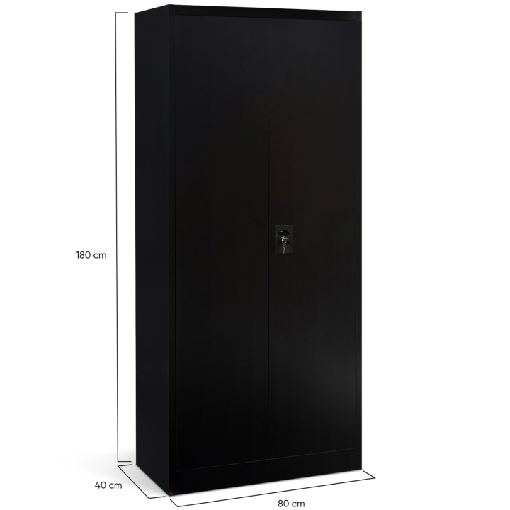 Armoire métallique 80cm 5 niveaux noir