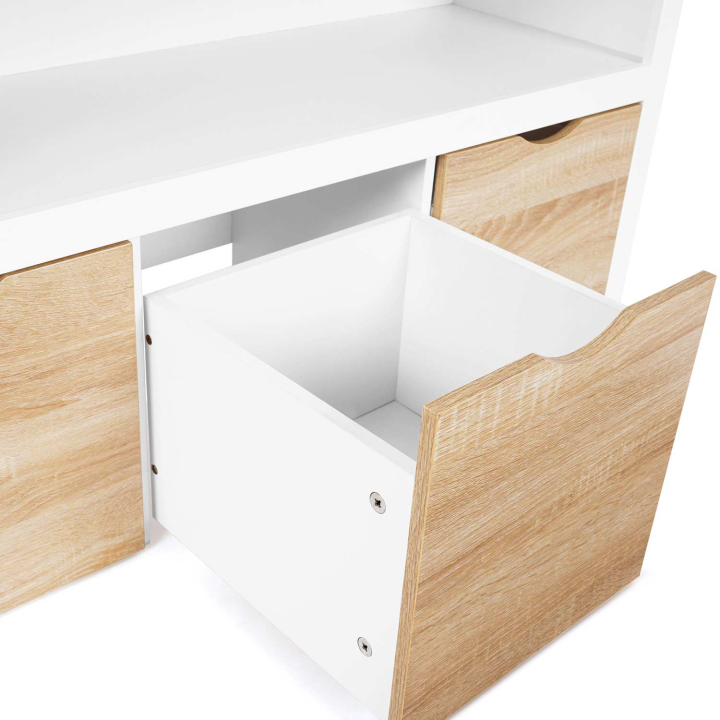 Mueble de almacenaje infantil de 3 cajones en blanco y haya - MANA | ID Market