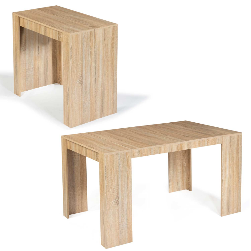 Table console pliable EDI 2-4 personnes bois blanc 103 x 76 cm