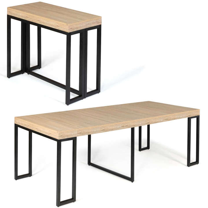 Table console extensible TORONTO 10 personnes 235 cm design industriel