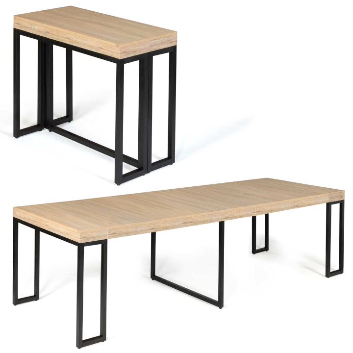 Table console extensible TORONTO 14 personnes 300 cm design industriel