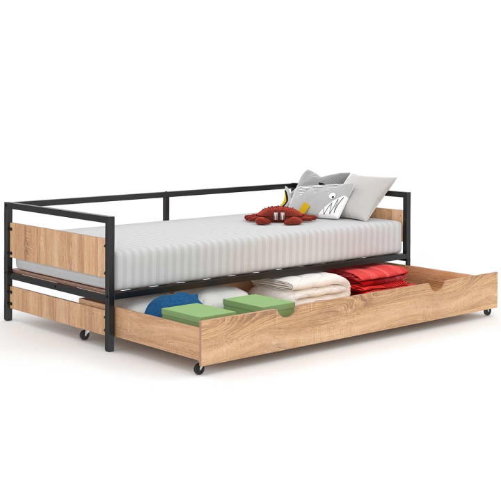 Cama infantil industrial 90x190 con nido extraíble - DETROIT | ID Market