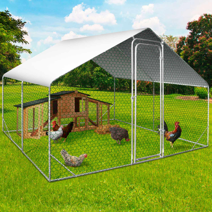 Gallinero 9 m² alambrada 3x3m acero galvanizado