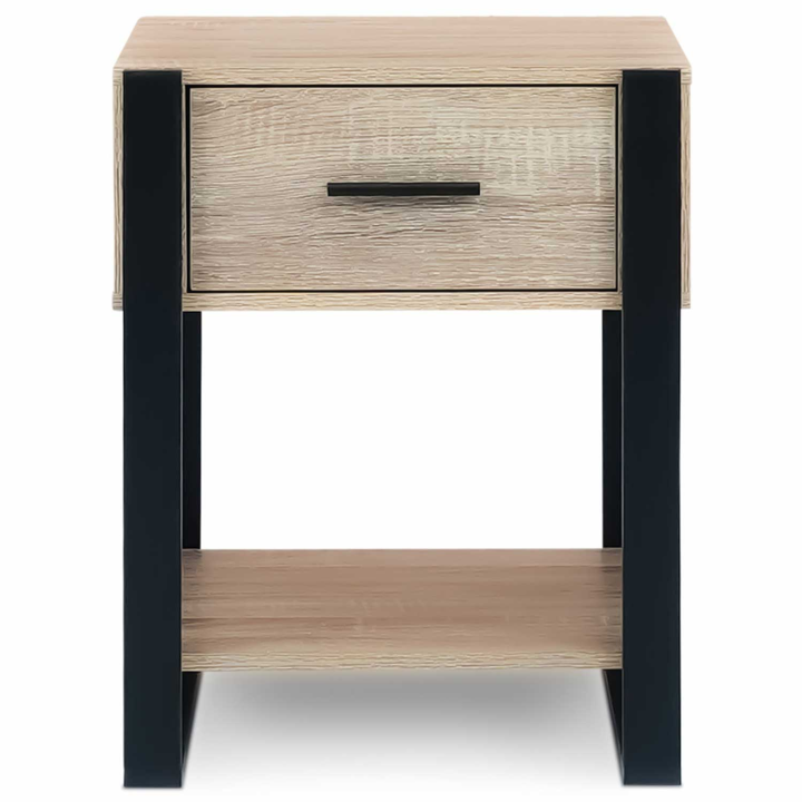 Lot de 2 tables de chevet ONYX bois et noir