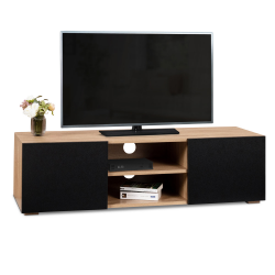 Soporte de TV moderno de madera y negro de 113 cm - ELI | ID Market