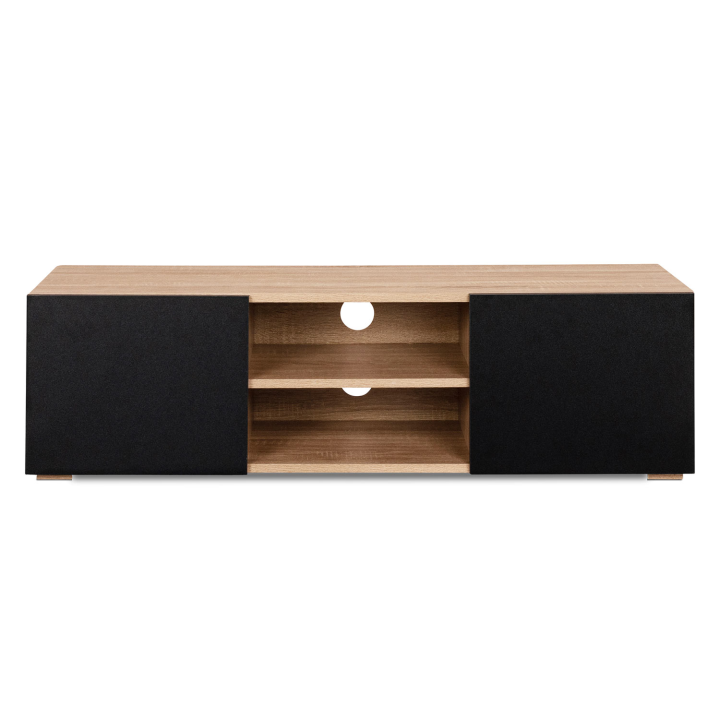 Soporte de TV moderno de madera y negro de 113 cm - ELI | ID Market