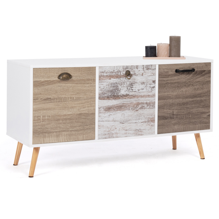 Buffet bas scandinave 113 cm BAHIA 3 portes