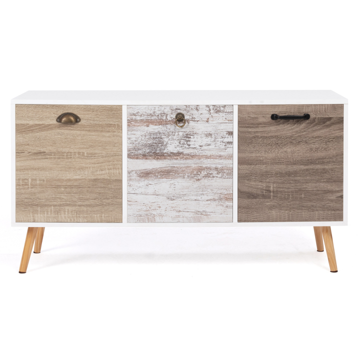 Buffet bas scandinave 113 cm BAHIA 3 portes