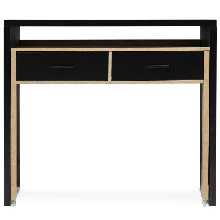 Bureau extensible MAX bois façon hêtre et noir