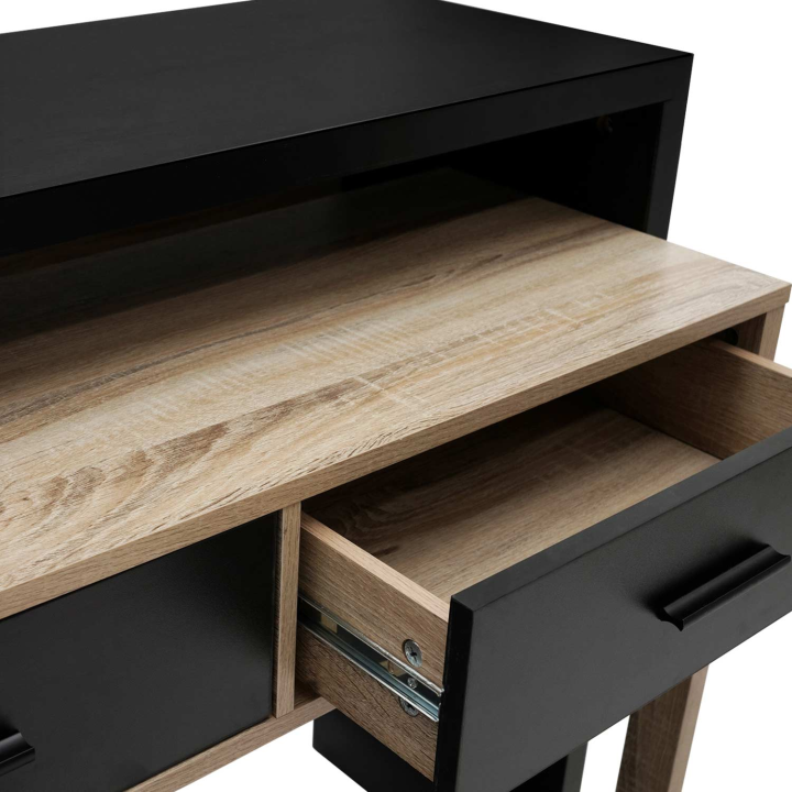 Bureau extensible MAX bois façon hêtre et noir