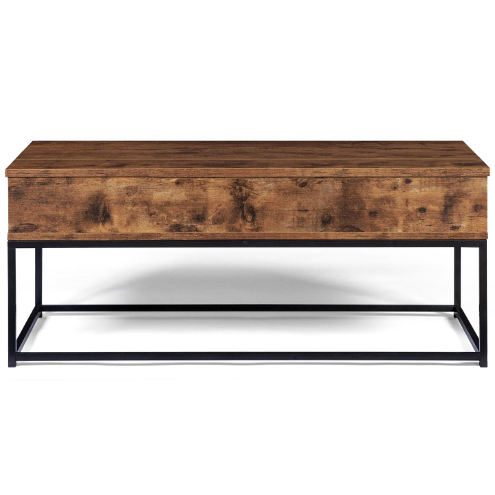 Table basse plateau relevable DAYTON effet vieilli design industriel