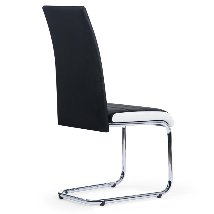 Lot de 6 chaises MIA noires liseré blanc pour salle à manger