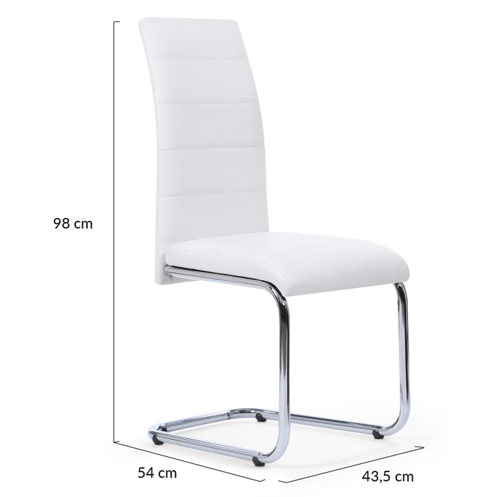 Lot de 6 chaises MIA blanches pour salle à manger