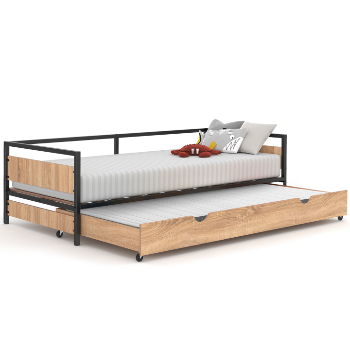 Cama infantil industrial 90x190 con nido extraíble - DETROIT | ID Market