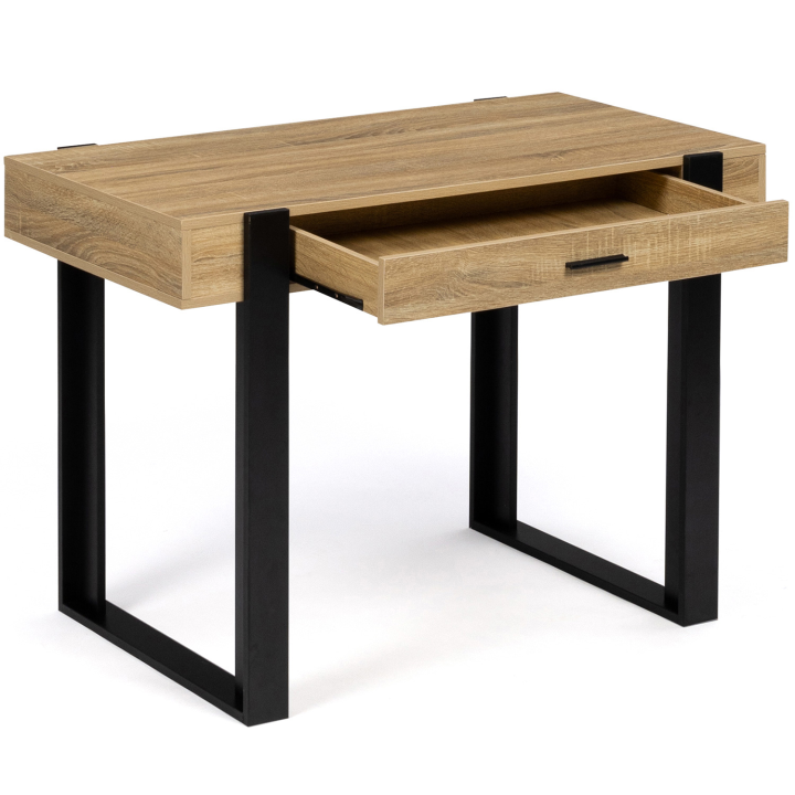 Bureau 1 tiroir PHOENIX bois et noir