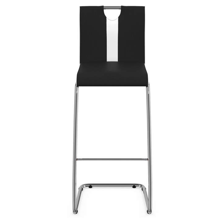 Lot de 4 tabourets de bar PIA noir et blanc