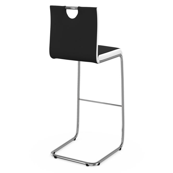 Lot de 4 tabourets de bar PIA noir et blanc