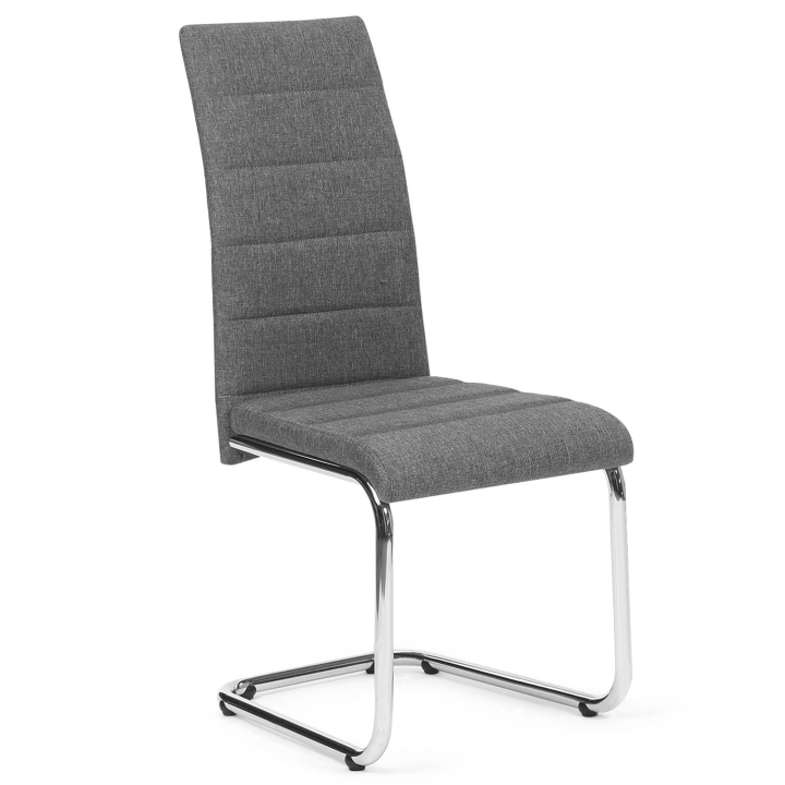 Lot de 4 chaises MIA en tissu gris anthracite pour salle à manger