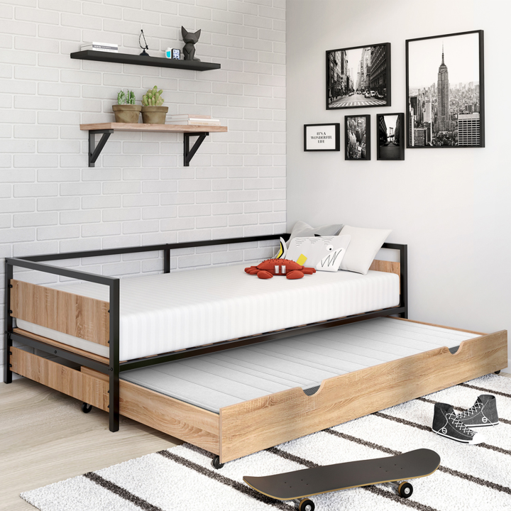 Cama infantil industrial 90x190 con nido extraíble - DETROIT | ID Market