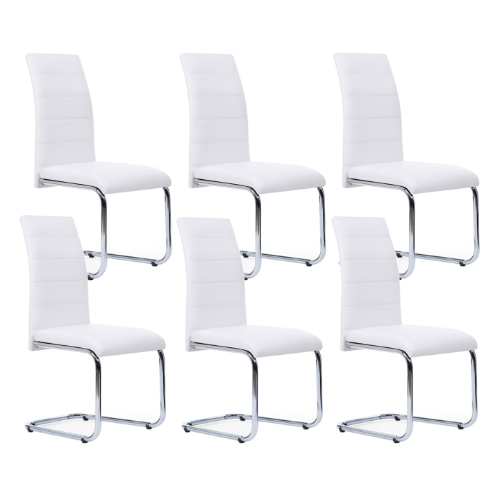 Lot de 6 chaises MIA blanches pour salle à manger