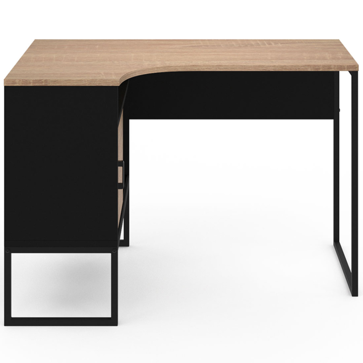 Bureau d'angle ROB noir et façon hêtre design industriel