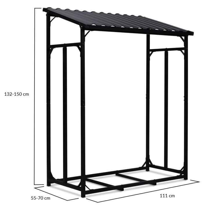 Leñero de acero para exteriores con cubierta protectora | ID Market
