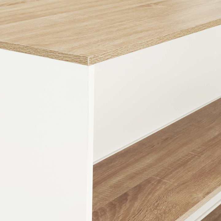 Mesa alta blanca y de madera para cocina - JUNO | ID Market