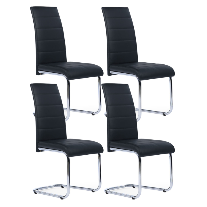 Lot de 4 chaises MIA noires pour salle à manger