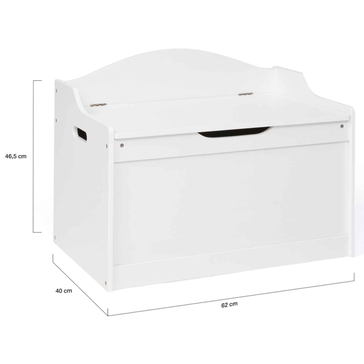 Banc coffre de rangement enfant en bois blanc