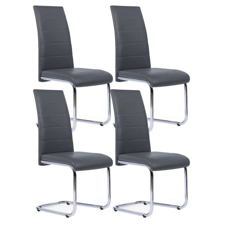 Lot de 4 chaises MIA grises pour salle à manger