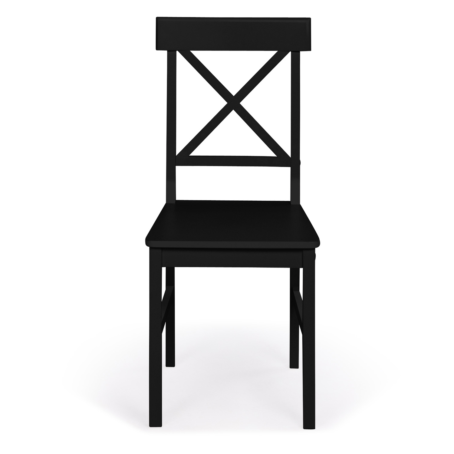 Chaise ID Market Lot de 4 chaises de cuisine avec croisillons SUZANNE bois  noir