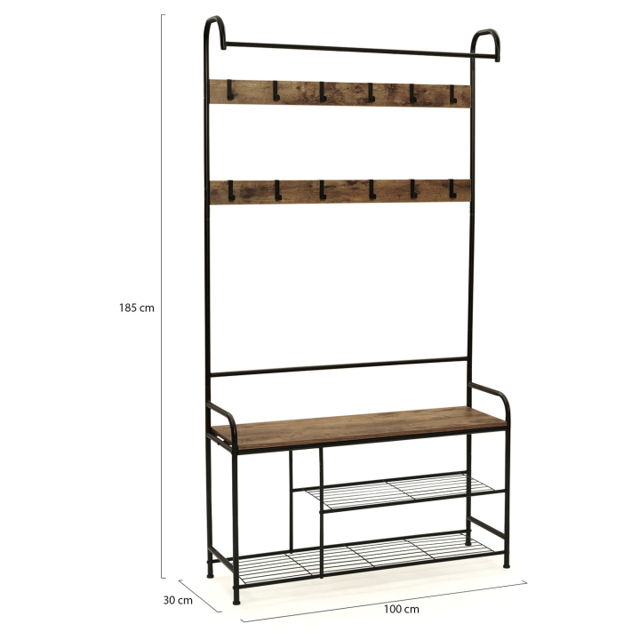 Guardarropa industrial de madera y metal 100 cm - PEDRO | ID Market