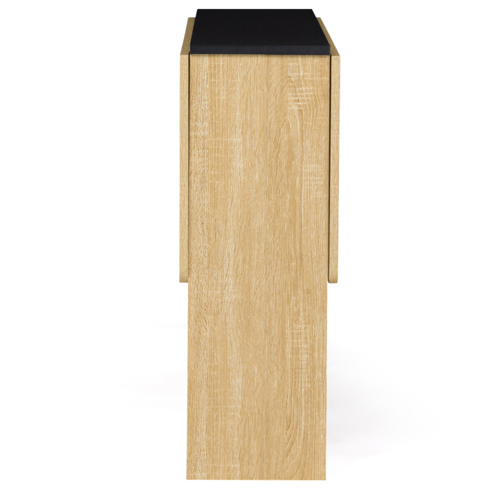 EDI mesa consola plegable 2-4 personas madera de haya tablero negro 103 x 76 cm