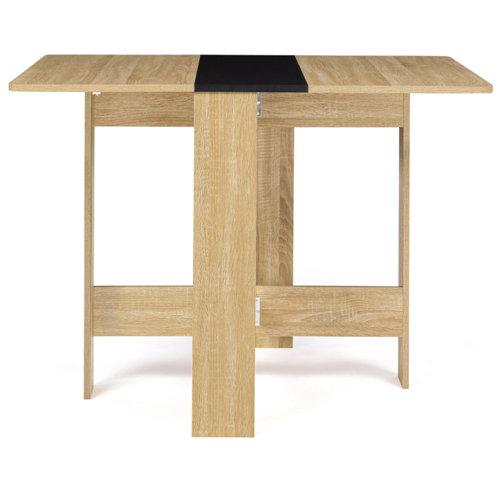 EDI mesa consola plegable 2-4 personas madera de haya tablero negro 103 x 76 cm