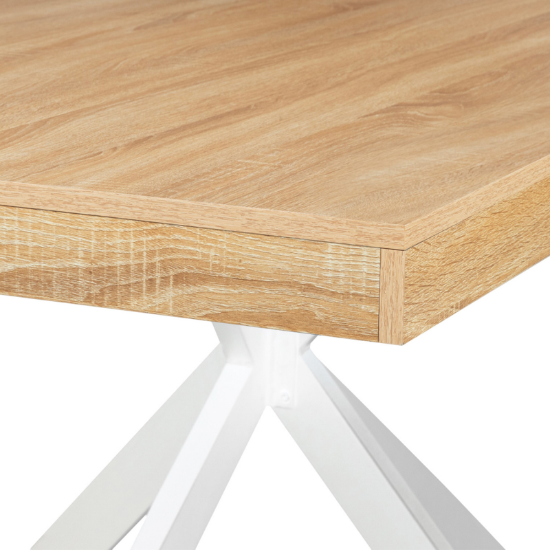 IDMARKET Table à manger ALIX 8 personnes pied araignée bois et blanc 160 cm  - Cdiscount Maison