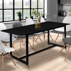 Mesa de comedor extensible negra - DELSON | ID Market