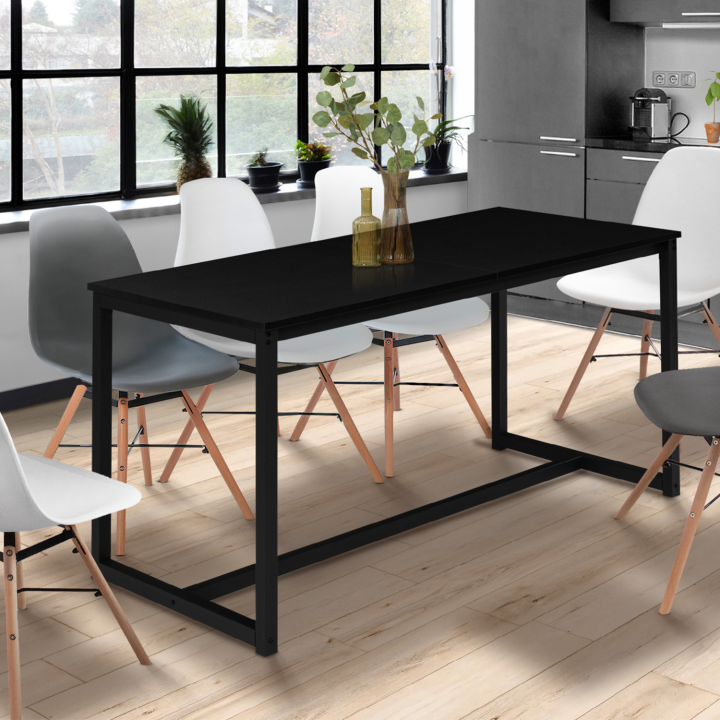 Mesa de comedor extensible negra - DELSON | ID Market