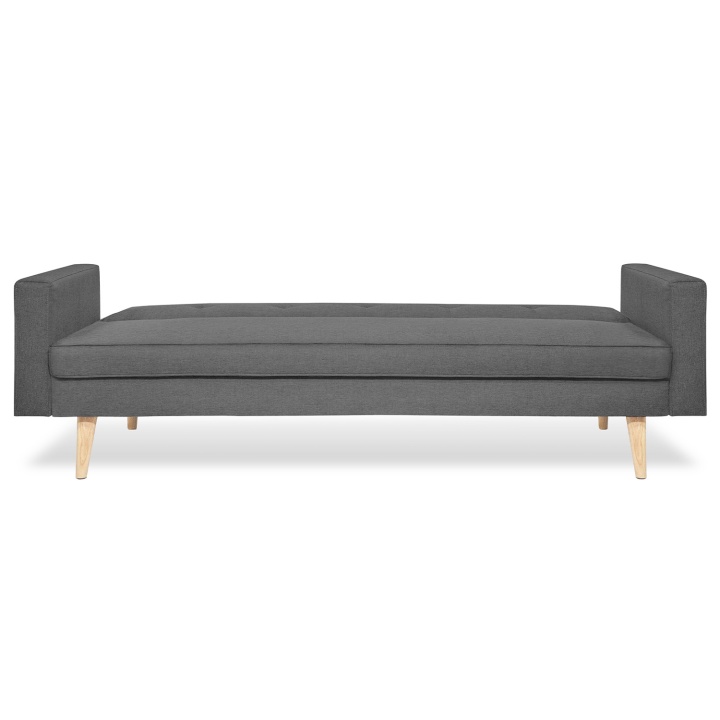 Canapé droit 3 places convertible LARS gris Scandinave