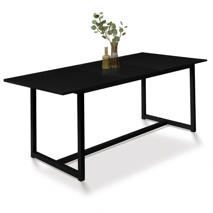 Mesa de comedor extensible negra - DELSON | ID Market