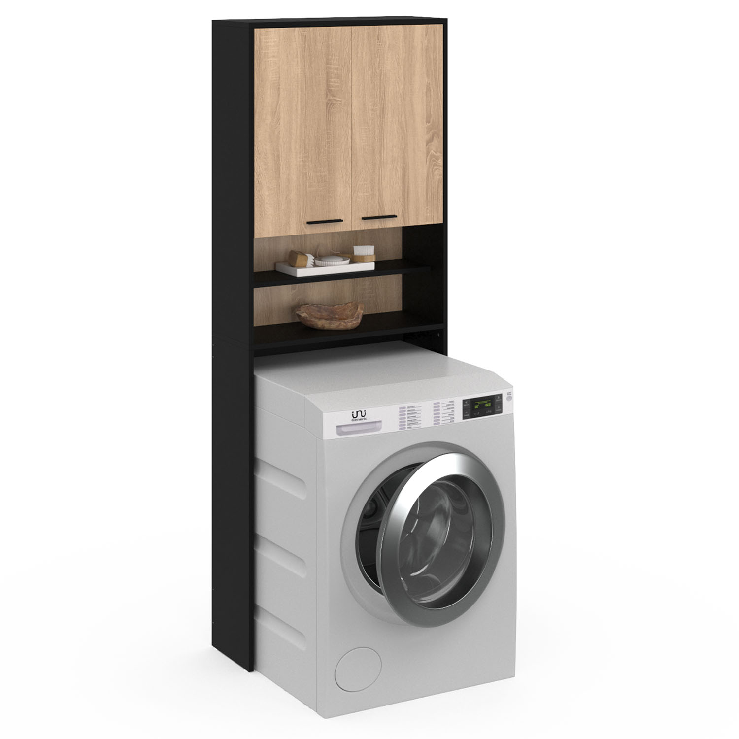 Habillage de machine à laver Karwendel 02, couleur : noir - dimensions :  97,5 x 64 x 50 cm (h x l x p)