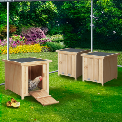 Pondoir pour poules 3 emplacement en bois avec fond