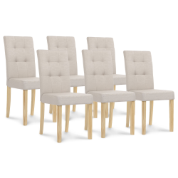 Sillas tapizadas escandinavas beige - set de 6 - POLGA | ID Market