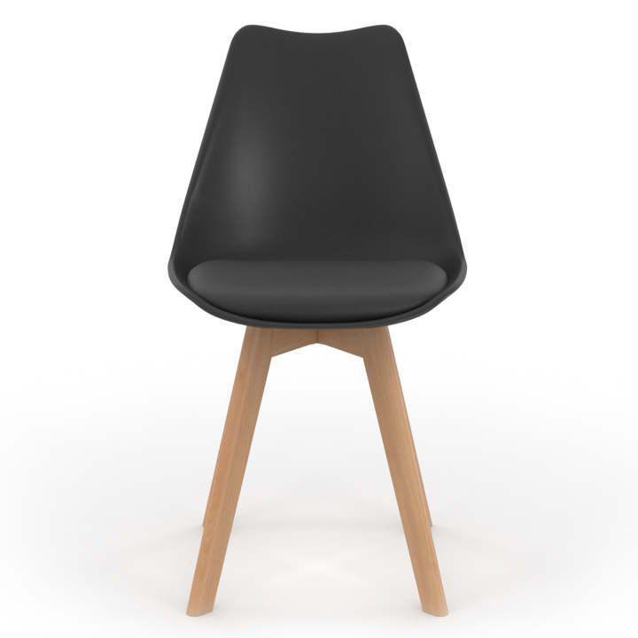 Lot de 6 chaises scandinaves SARA noires pour salle à manger