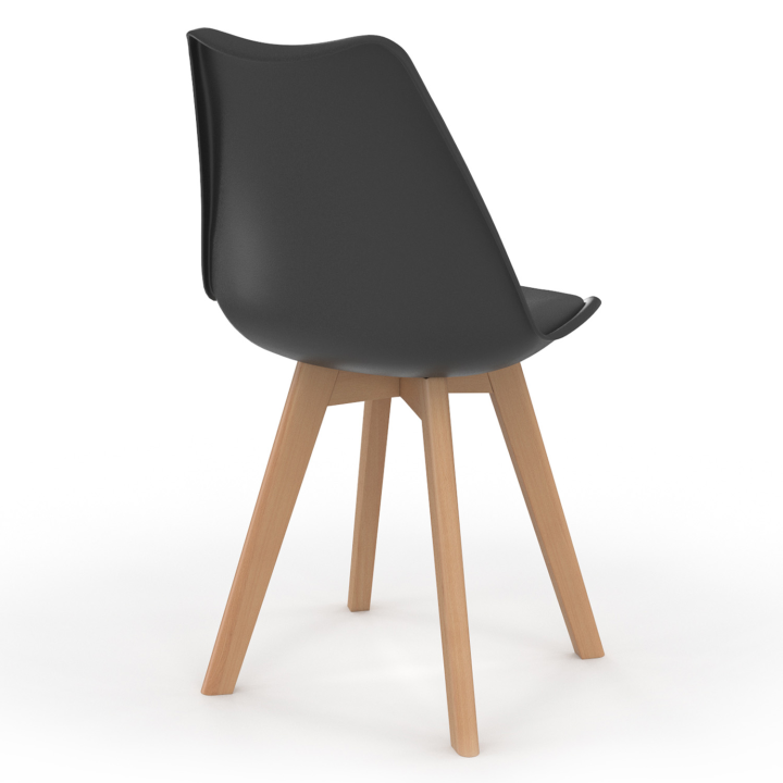 Lot de 6 chaises scandinaves SARA noires pour salle à manger